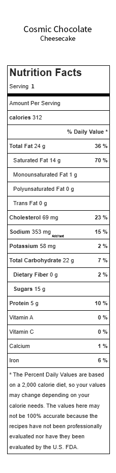 Cosmic Chocolate Nutrition Facts